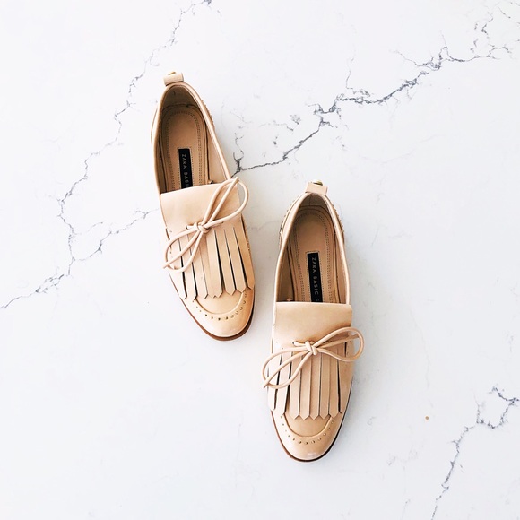 Zara Shoes - NWT Zara Fringe Pearl Loafers